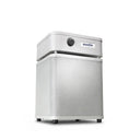 White air purifier standing at a 3/4 angle in sandstone color
