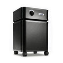 Black Austin Standard air purifier at 3/4 angle on a white background