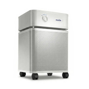 Sandstone Austin Standard air purifier at 3/4 angle on a white background