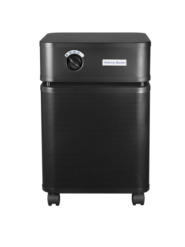 Black Bedroom Machine rectangular Austin air purifier on a white background facing front