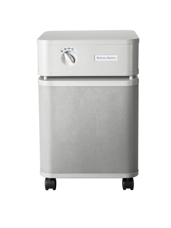 Black rectangular Austin air purifier on a white background facing front