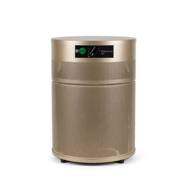 Beige air purifier with GE logo on a white background