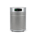 Silver air purifier on a white background