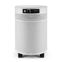 White air purifier with mesh design on a white background