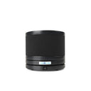 Small round air purifier with black design on a white background