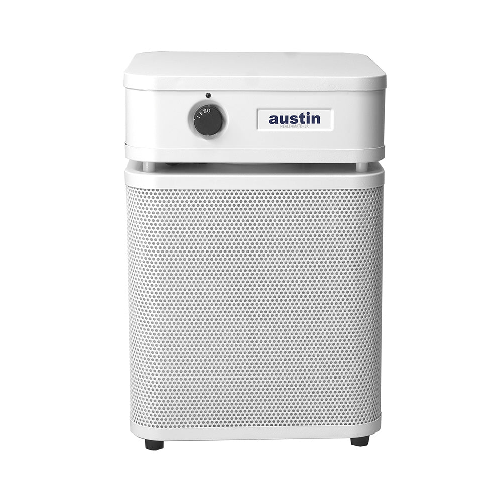 White rectangular Austin air purifier on a white background
