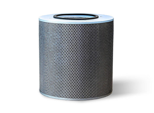Replacement Air filter canister with a mesh body on a white background