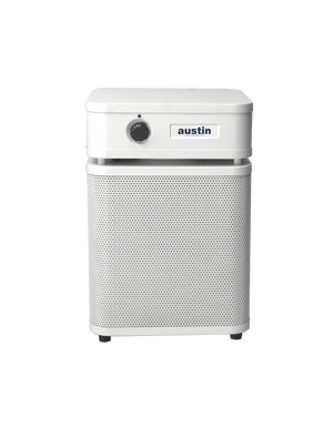 White rectangular Austin air purifier on a white background